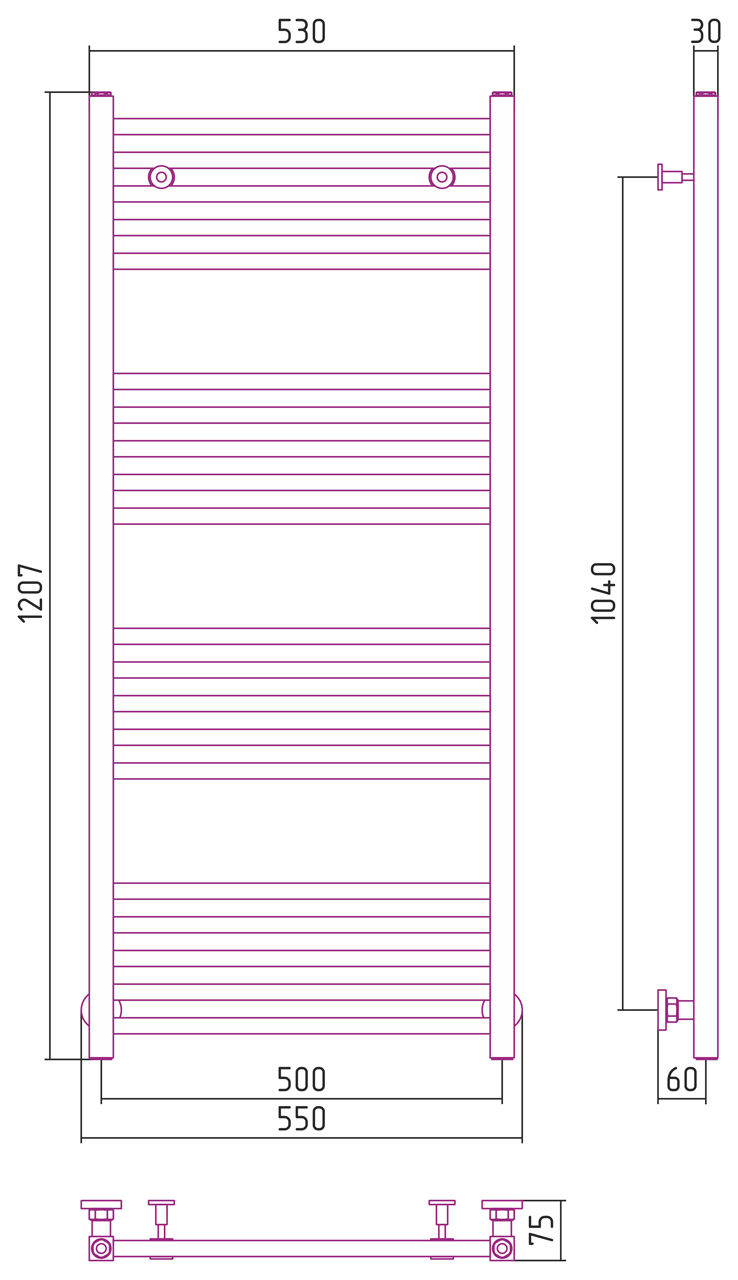 ДР МОДУС 1200х500 (Тёмный титан муар) 15-0250-1250