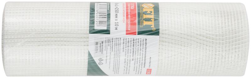 Сетка стеклотканевая интерьерная ячейка 2х2мм плотность 43г/кв.м 250ммх10м FIT 11581