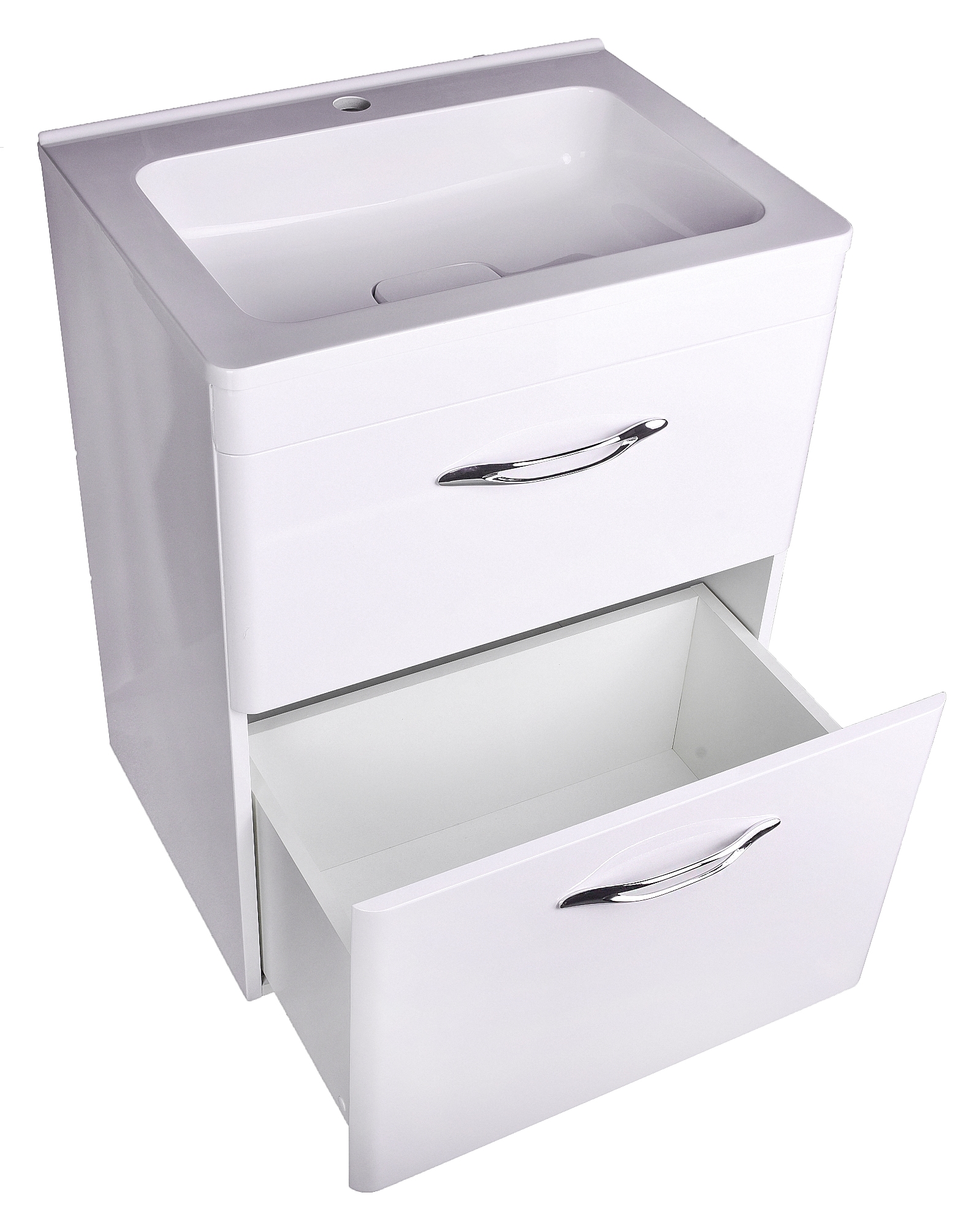 Тумба напольная "Каре 70" (2 ящ.) Люкс белая, PLUS