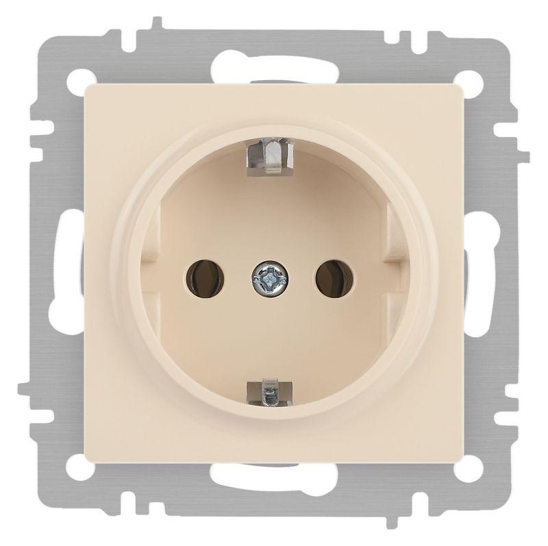 Розетка 1-м СП Accent 6-202-02 16А IP20 250В 2P+E Schuko сл. кость Intro Б0063683