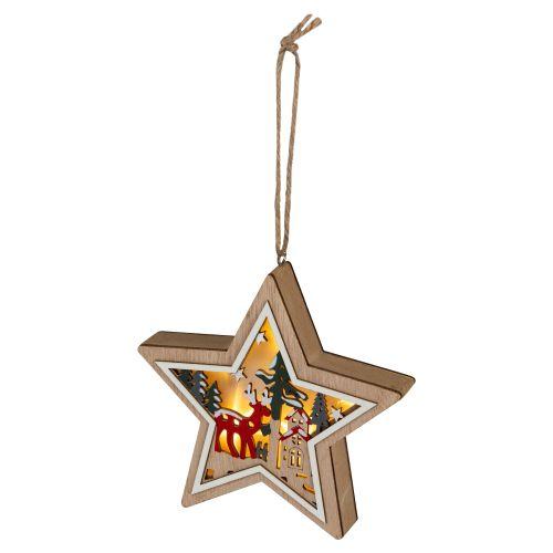 Светильник светодиодный новогодний Звездочка подвесной 15см 2хАА ENGDS-4L Эра Б0060478
