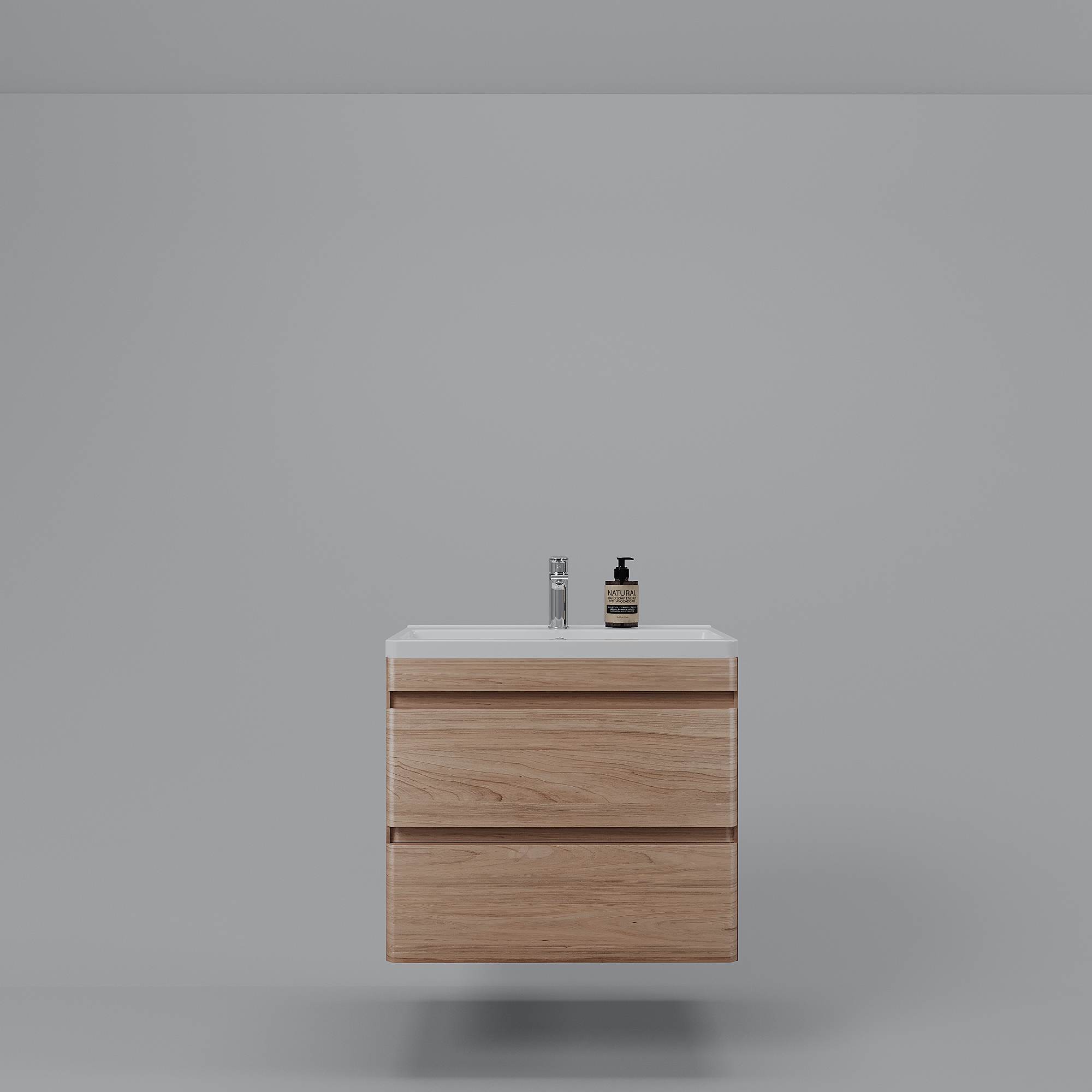 Тумба подвесная "Атлантика 70", Люкс ясень перламутр, PLUS