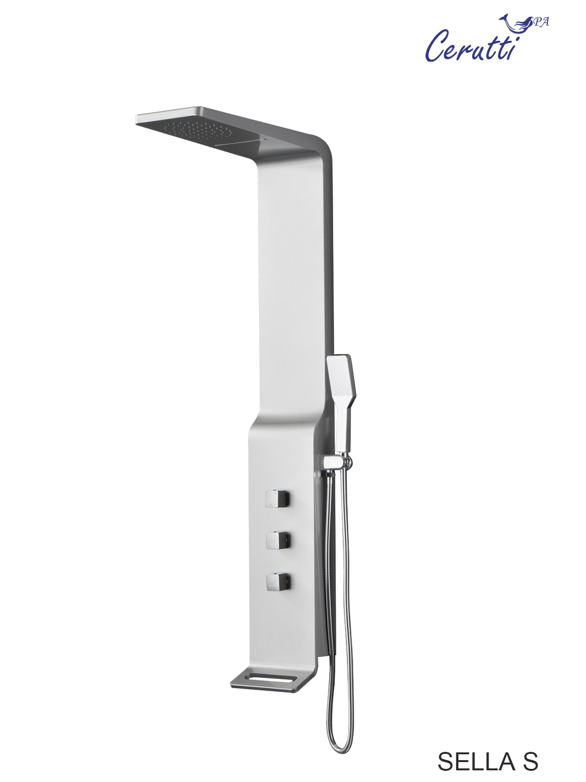 Панель SELLA S душевая из нержавеющей стали Cerutti SPA CT8990, цвет серебро