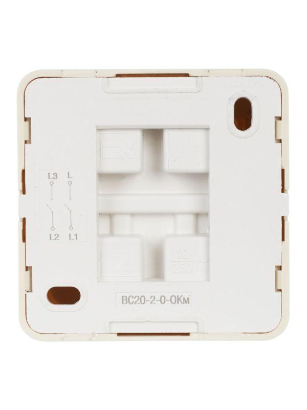 Выключатель 2-кл. ОП Октава 10А IP20 ВС20-2-0-ОКм крем. GENERICA EVO20-K33-10-DC