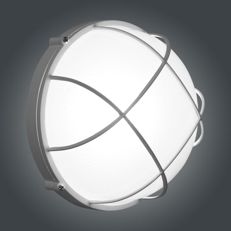 Светильник "Банник" 1102 НПП 03-100-010 1х100Вт E27 IP65 круг большой корпус с решеткой бел. Элетех 1005500931