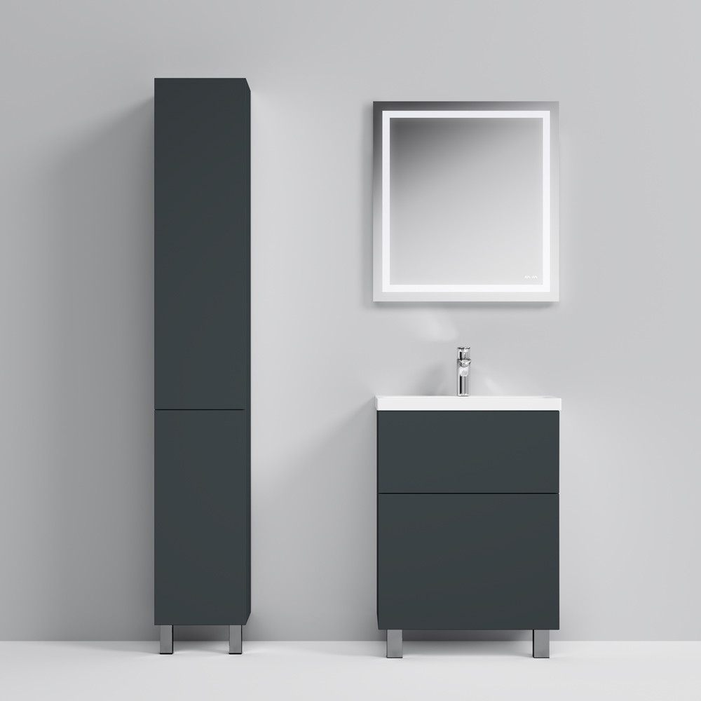 M90FSX06022GM32 GEM, База под раковину, напольная, 60 см, 2 ящика push-to-open, графит матовый