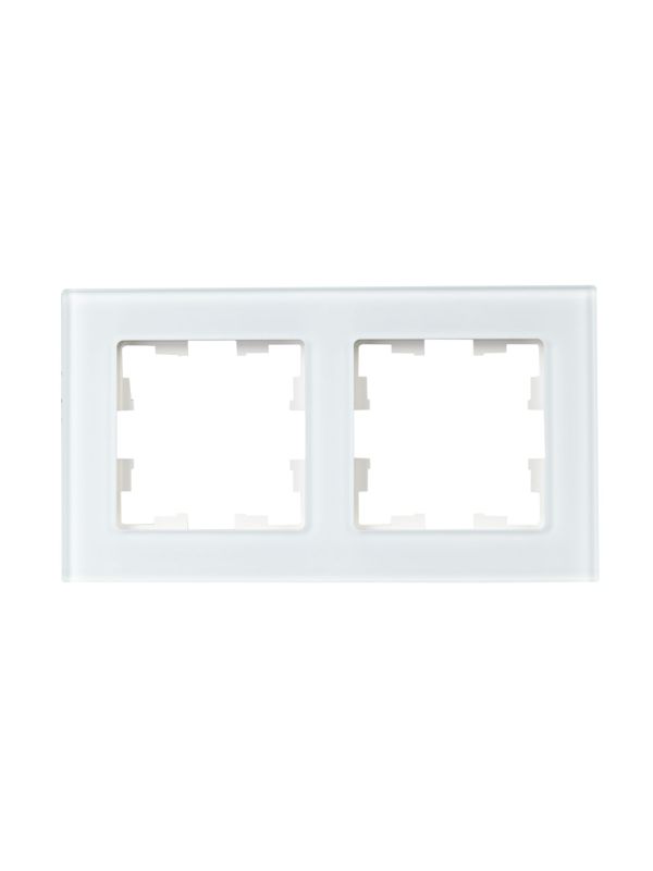 Рамка 2-м BRITE РУ-2-2-БрБ стекло бел. IEK BR-M22-G-K01