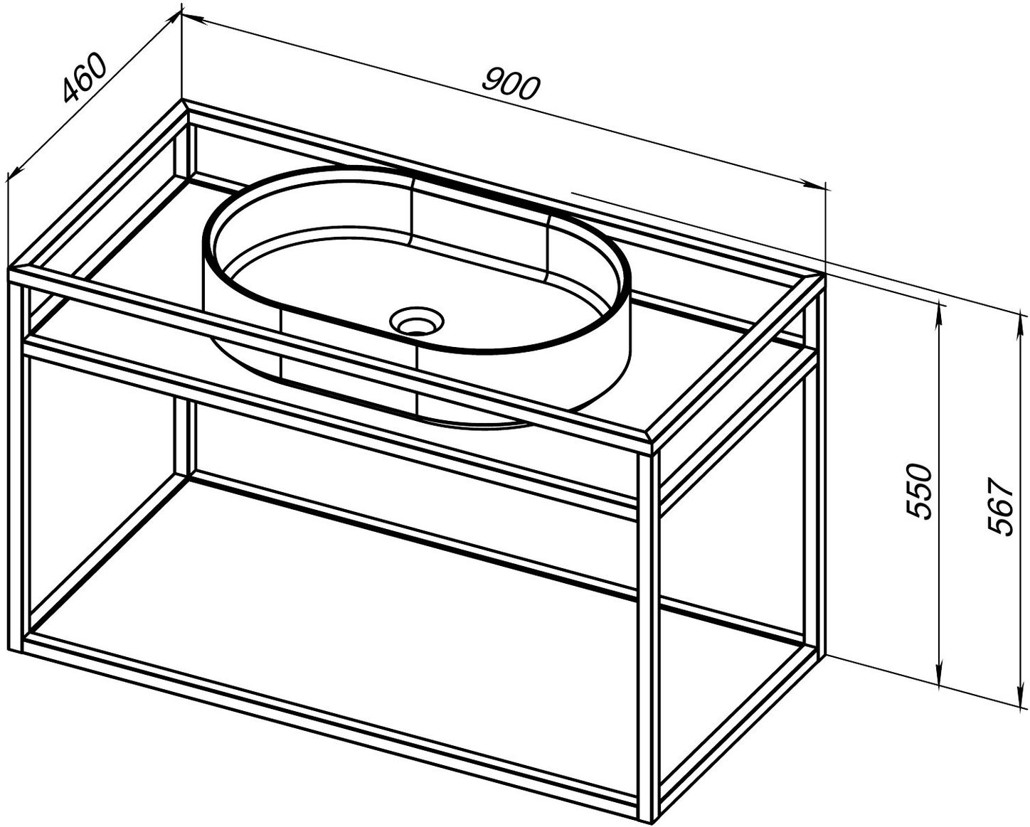 Консоль под раковину Allen Brau Liberty 90 1.33003.60 медь браш