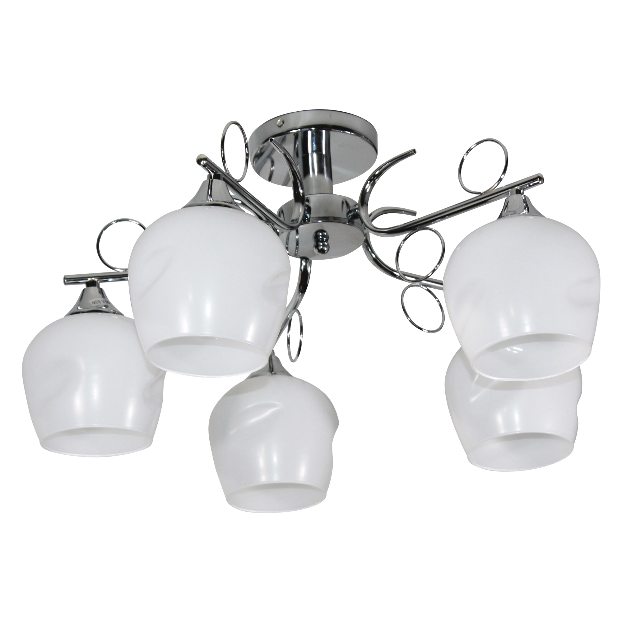 Светильник потолочный НПБ 01-5х60-158 Е27 ИУ 11280-3/5 хром (Плафон 8313)