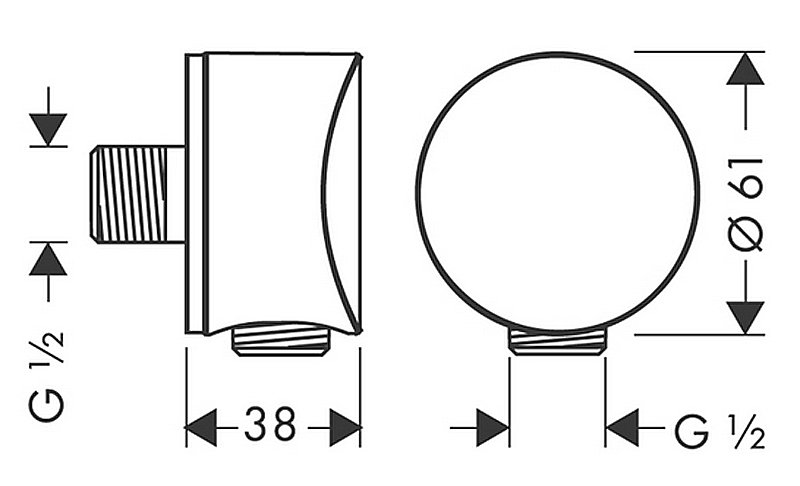 Шланговое поключение Hansgrohe Fixfit S 27453000