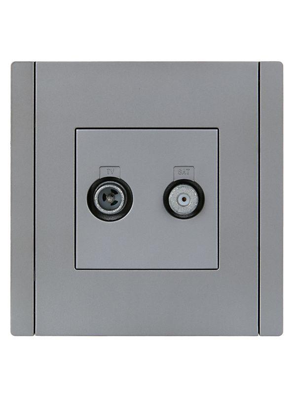 Розетка 2-м TV+SAT FORTE&PIANO FP538 сталь IEK FP-AF20-O-K46