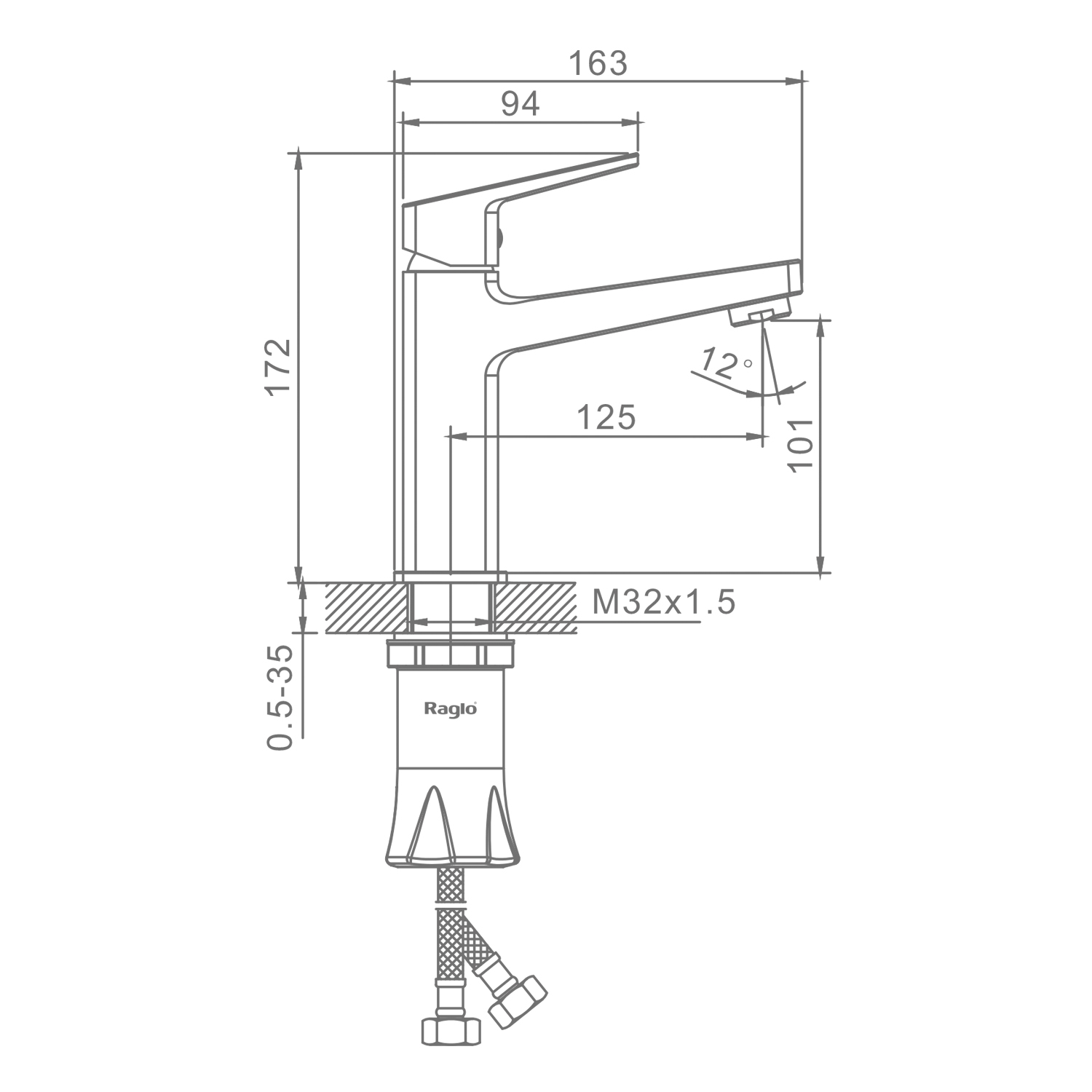 Смеситель для раковины Raglo R30.10.03, золотой сатин