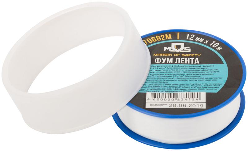 Лента ФУМ 12ммх10мх0.075мм плотность 0.2гр/куб.см MOS 70682М