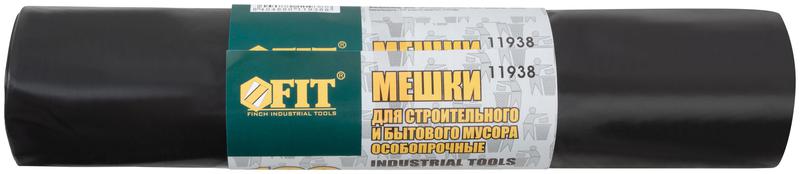 Мешок для строительного мусора ПВД особопрочные 180л 900х1200мм толщина 35мкм (уп.10шт) FIT 11938