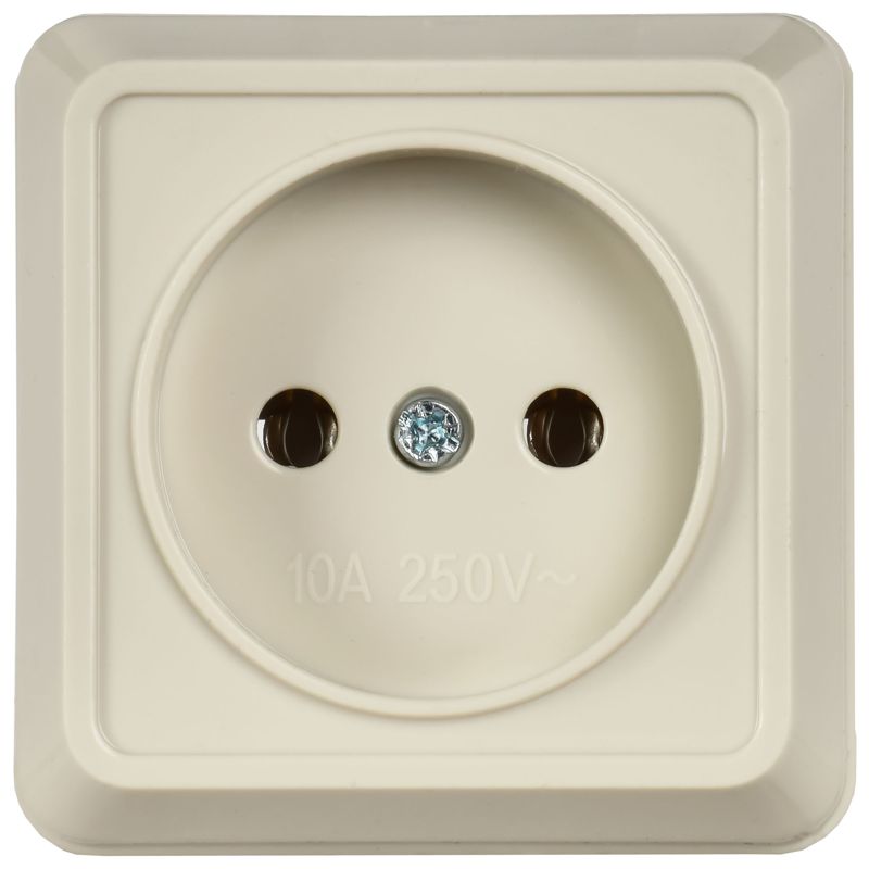 Розетка 1-м ОП Октава 10А IP20 без заземл. крем. GENERICA ERO10-K33-10-DC