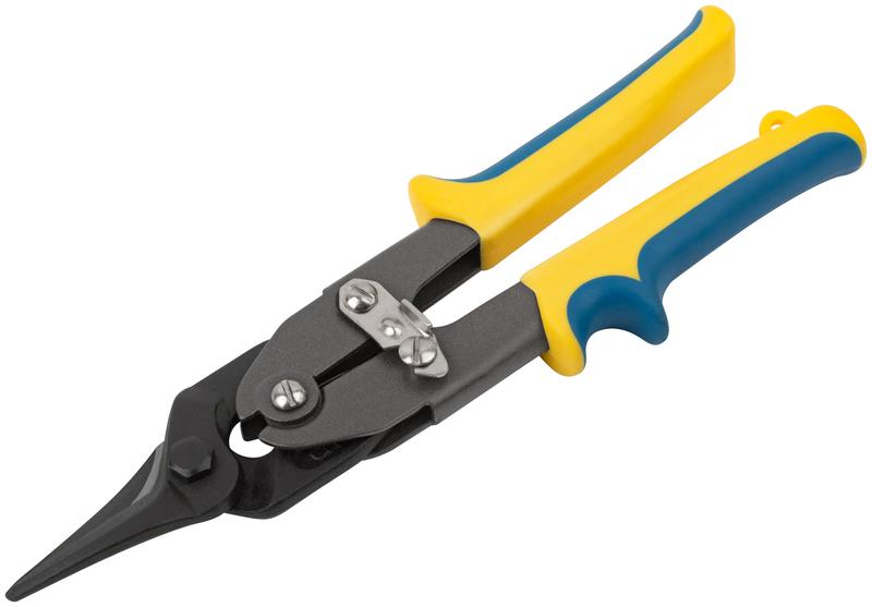 Ножницы по металлу усиленные CrNi профи прорезиненные ручки прямые 260мм FIT 41574