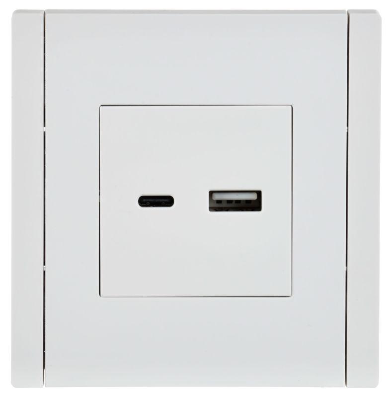 Розетка USB A+C 18Вт FORTE&PIANO FP251 бел. IEK FP-U22-018-K01