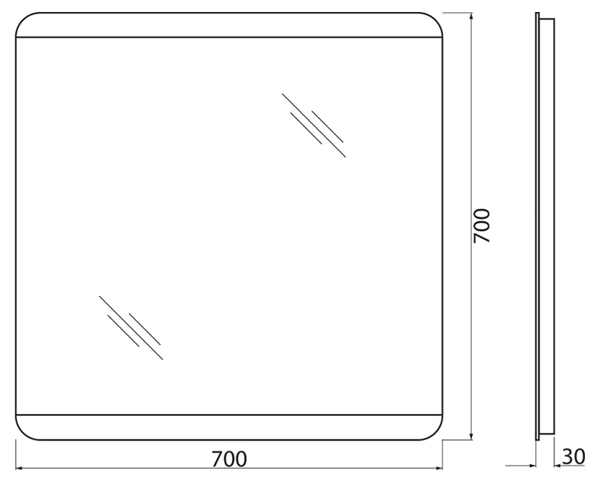 Зеркало BelBagno SPC-CEZ-700-700-LED-BTN