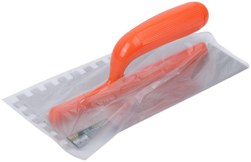 Гладилка нержавеющая с пластик. ручкой 280х130мм зубчатая 10х10мм FIT 05170