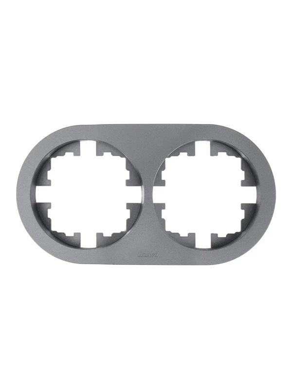 Рамка 2-м OSEN горизонт. круглая сер. матов. LEZARD 744-7400-147