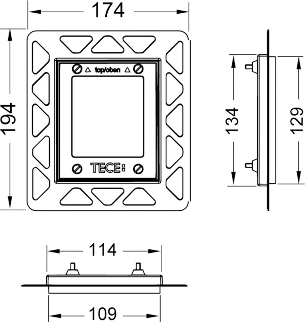 Монтажная рамка TECE urinal 9242649 для установки панелей смыва писсуара на уровне стены