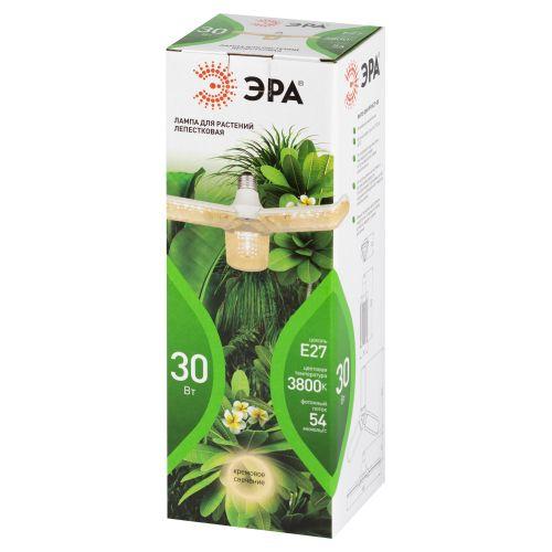 Лампа светодиодная GREEN LINE ФИТО-30W-PFR-E27-GR 30Вт E27 для растений 3-х лепестковая полного спектра Эра Б0064518