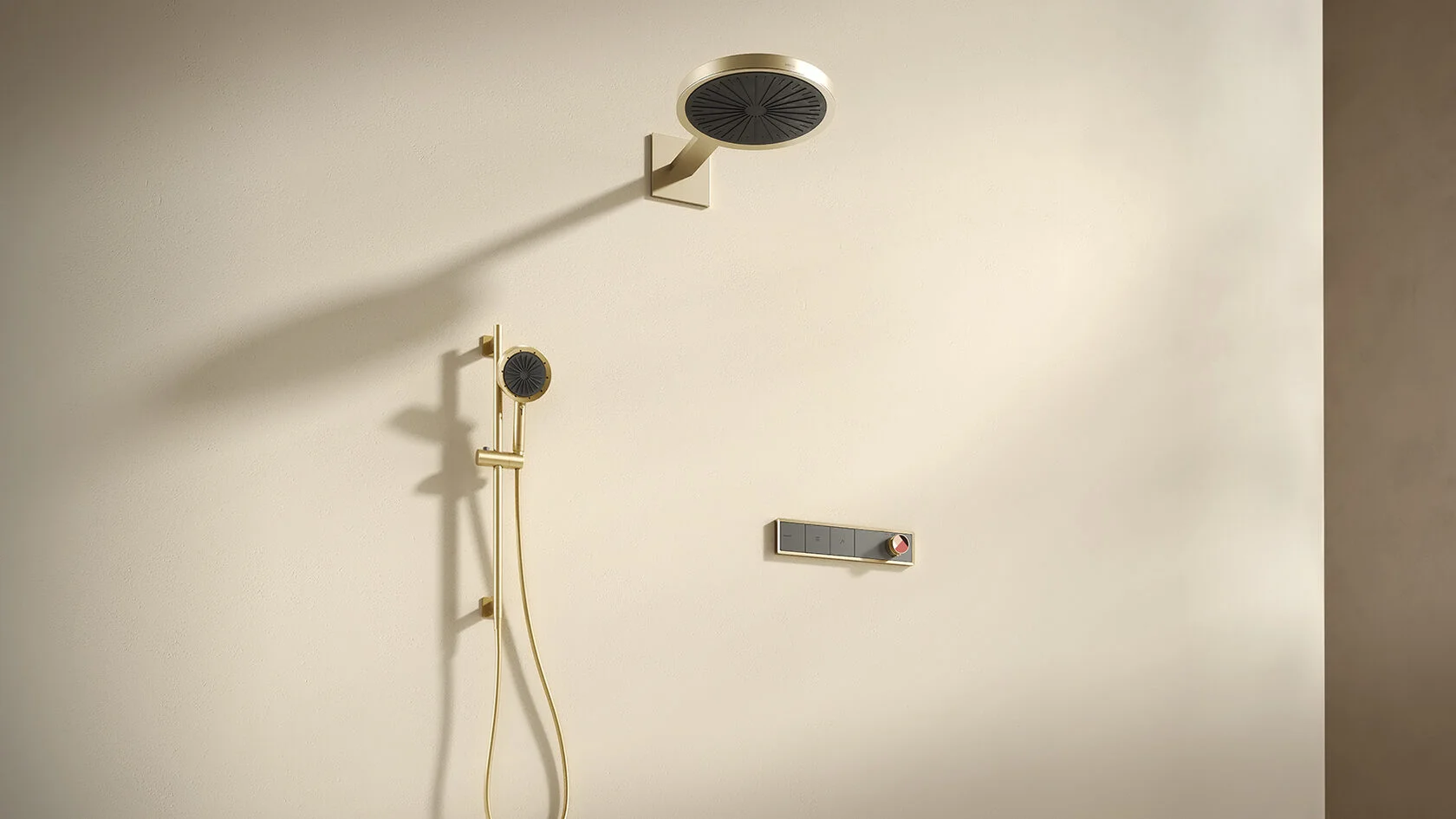 Душевой комплект ARROW ARQ14H889CG с ВНУТРЕННЕЙ ЧАСТЬЮ, с термостатом, брашированное золото