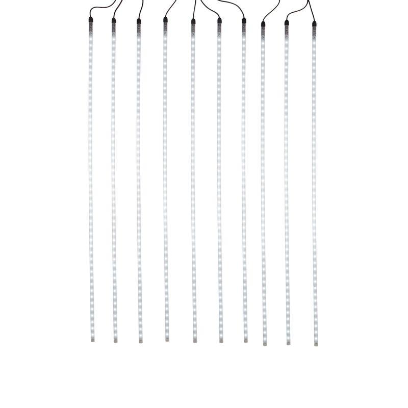 Гирлянда светодиодная "Тающие сосульки" 10штх100см шаг 100см 960LED тепл. бел. 24В IP65 соединяемая каучук черн. Neon-Night 256-422