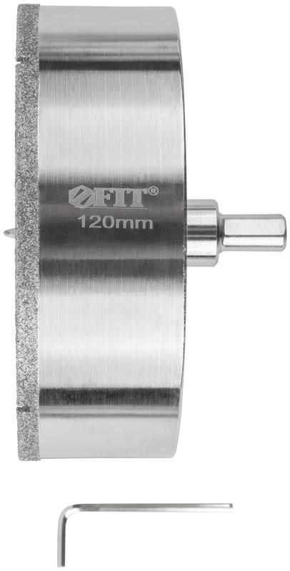 Коронка кольцевая по керамограниту камню и кафелю алмазная с центровочным сверлом 120х70мм FIT 16232