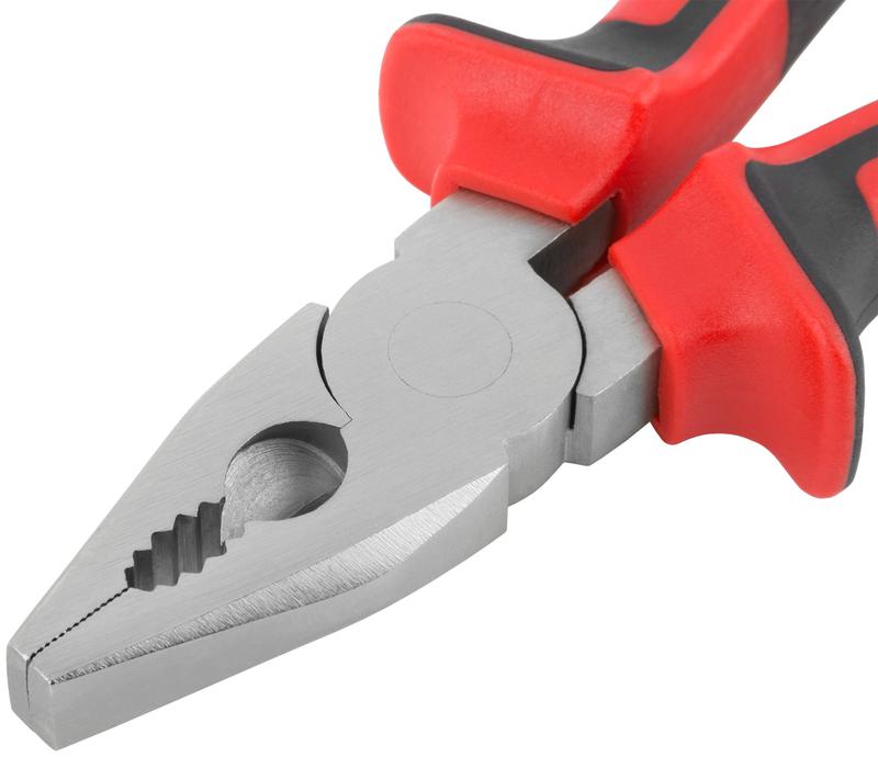 Плоскогубцы комбинированные "Тренд" 180мм двухцветные прорезиненные ручки хром-никелевое покрытие КУРС 47565