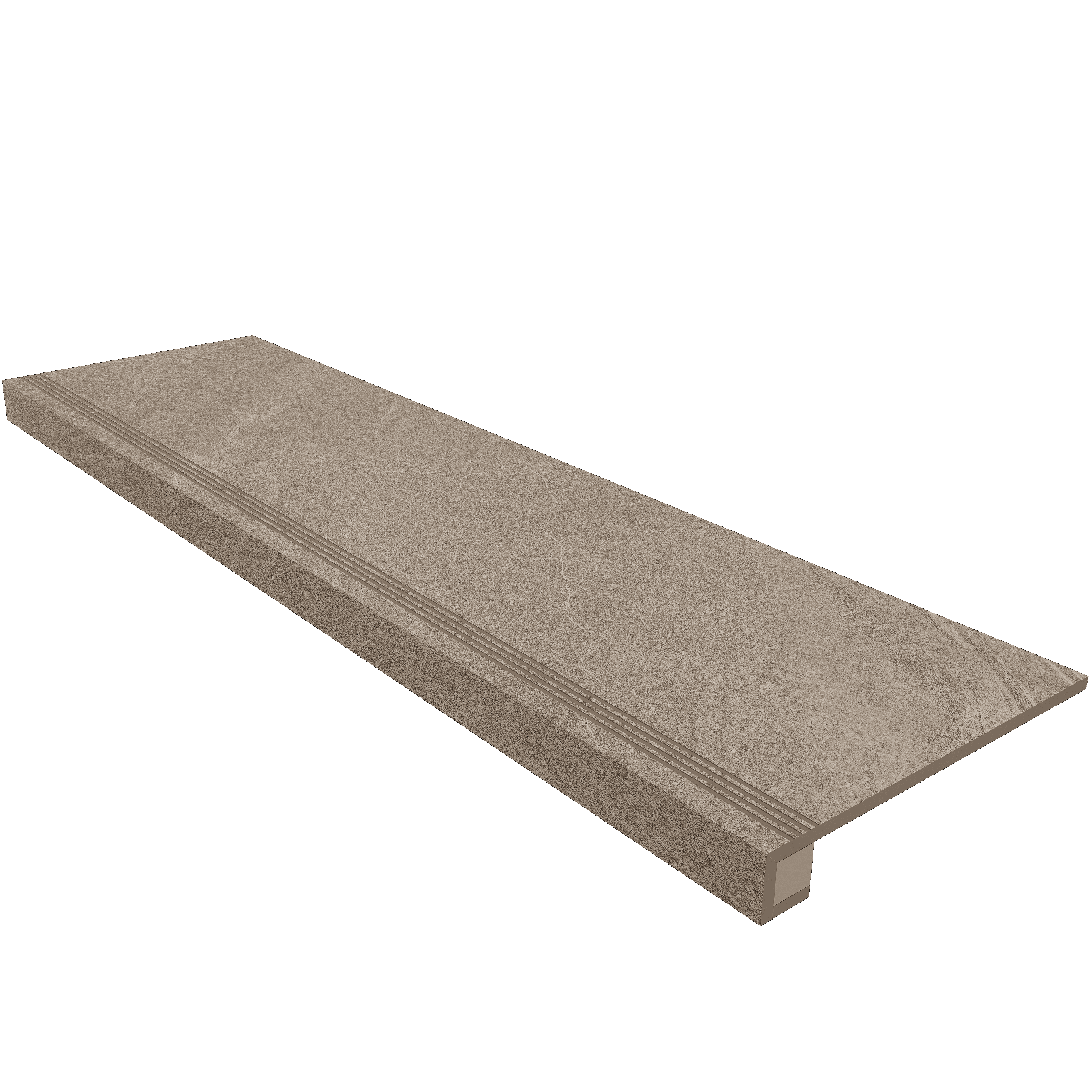 Плитка из керамогранита матовая Estima Gabbro серый (Set/Steptrade/GB02_NS/33x120/S1/Stripe/GB02_NS/14.5x120)