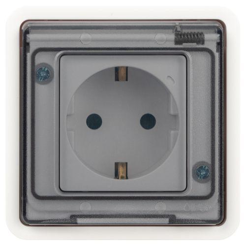 Розетка Эксперт 11-2522-01 2P+E IP55 шторки 16А-250В СУ бел. Эра Б0063281
