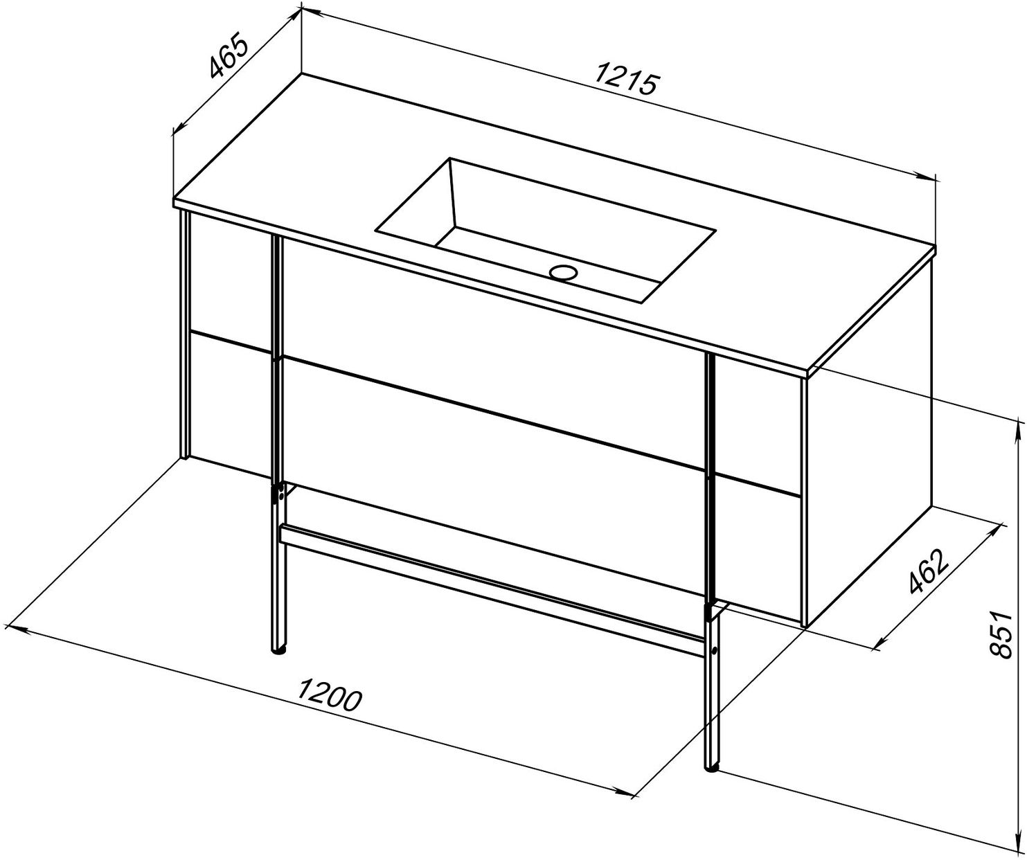 Тумба под раковину Allen Brau Reality 120 1.32008.PWM папирус матовый
