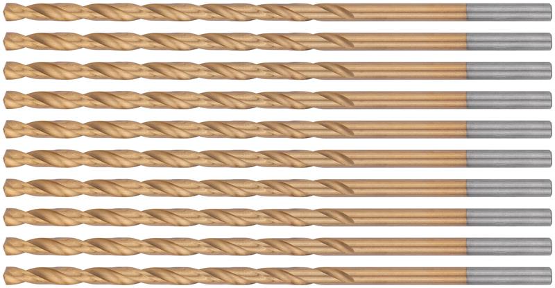 Набор сверл HSS по металлу 4.0х119мм удлинен. титан. покрытие (уп.10шт) FIT 34240