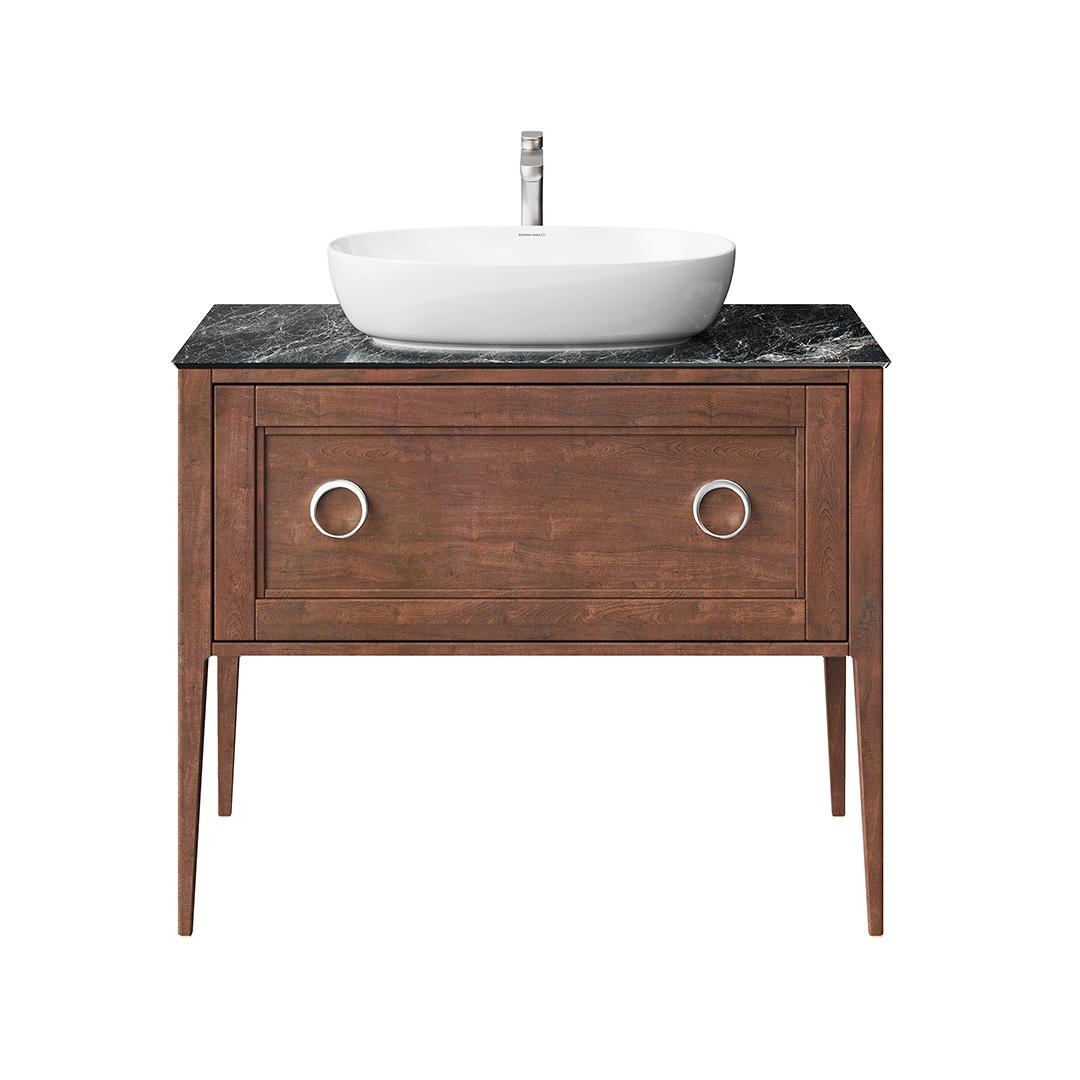 Тумба PLAZA Classic NEO напольная 1+1 ящик 100, орех матовый