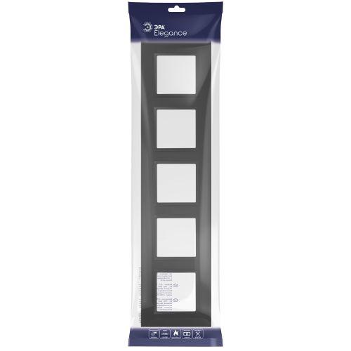 Рамка 5-м Elegance 14-5015-05 Classic для розеток и выключателей антрацит Эра Б0060595