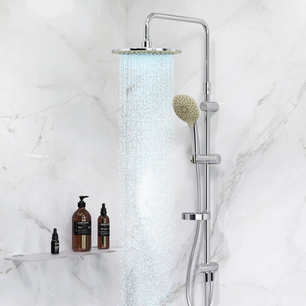 F0770A100 Spirit V2.0 душ.система, набор: верхн.душ d 250 мм, ручн.душ 3 ф-ции d 120 мм, переключате