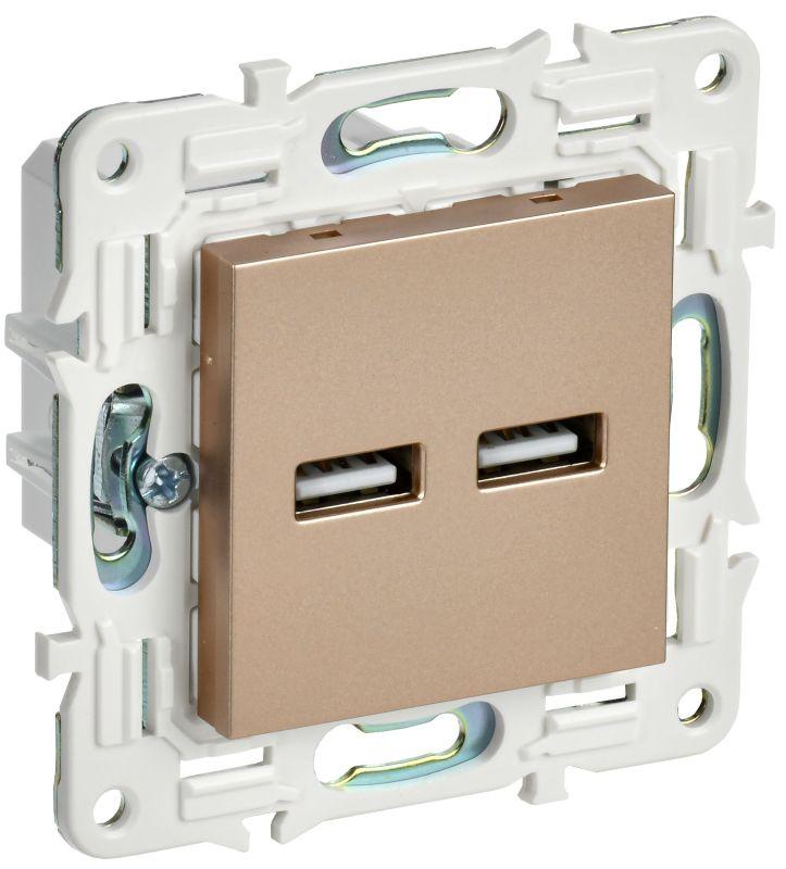 Розетка USB A+A 3.1А SKANDY SK-R15Sa песочн. IEK SK-U21-D31-K98