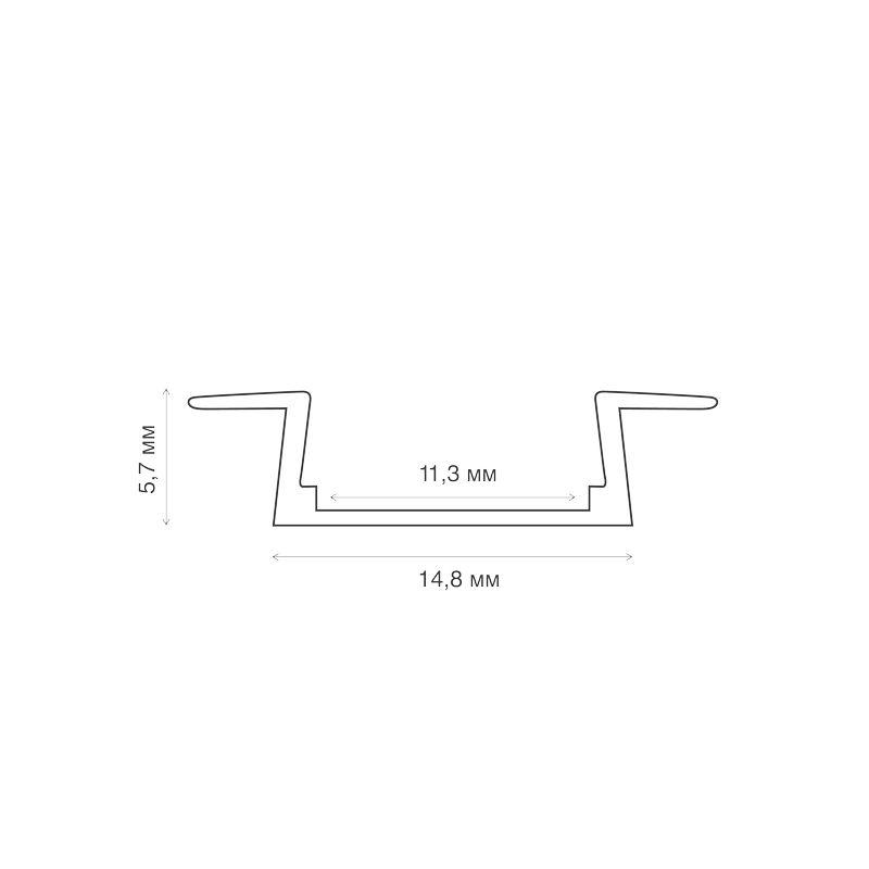 Комплект врезного алюм. профиля с рассеив. 22х6мм 1м Rexant 146-405-1