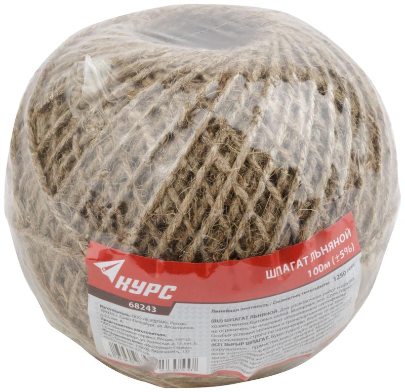 Шпагат льняной 1250 текс 100м КУРС 68243