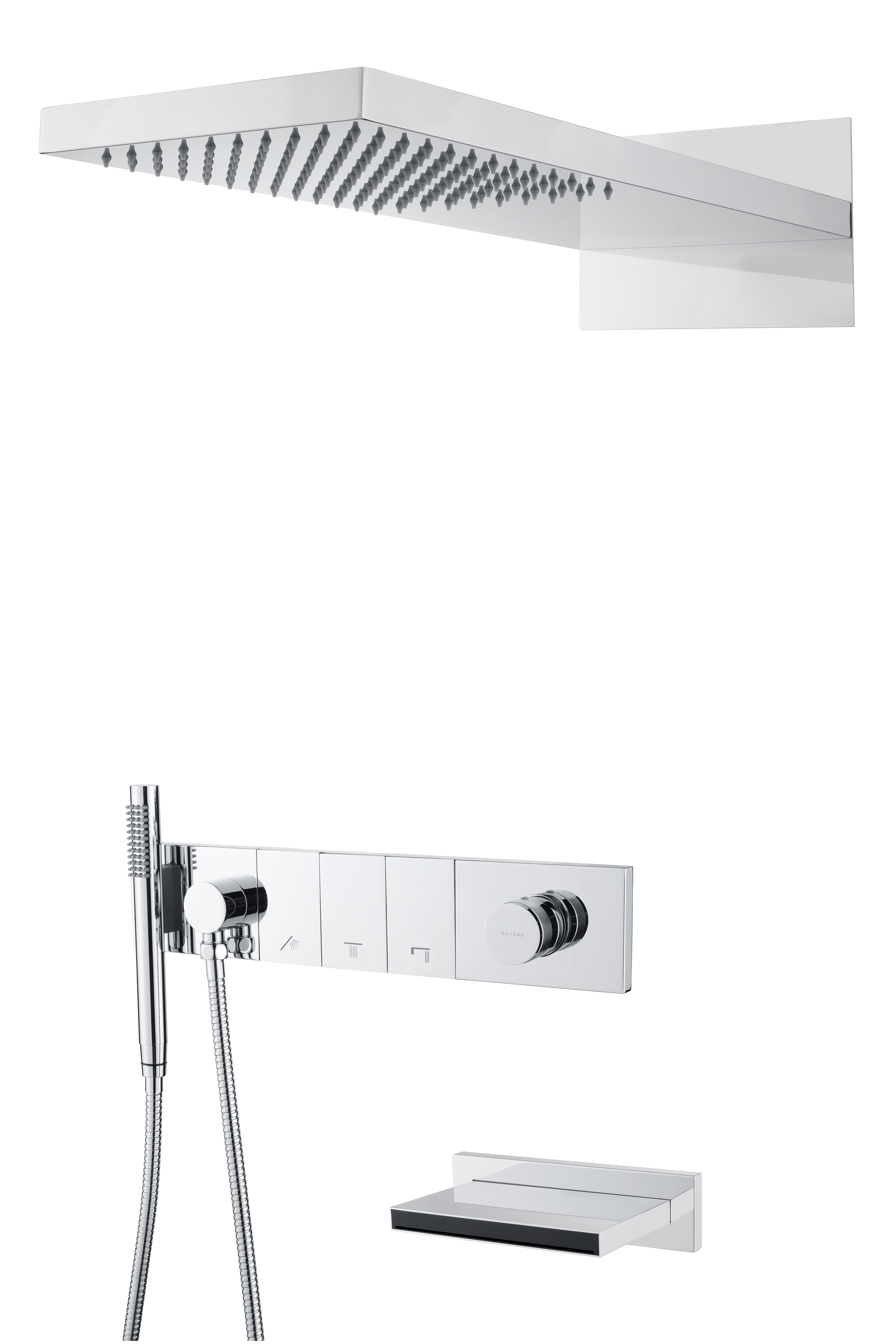 Встроенная душевая система  ZODIAC с термостатом, трехпозиционная GOLD