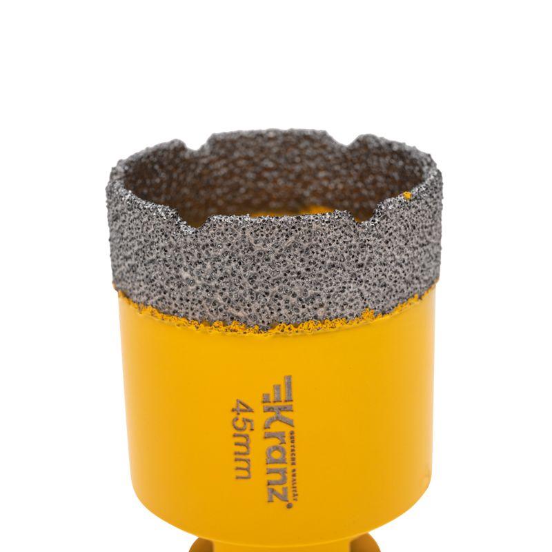 Коронка алмазная профессиональная по керамограниту и железобетону М14 вакуумное спекание 45мм для УШМ Kranz KR-92-1020