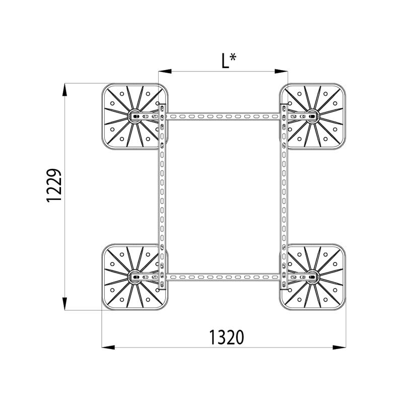 Конструкция опорная для установки оборудования TECHNORAPTOR FOOT 1000х1200 HD КМ TR0208