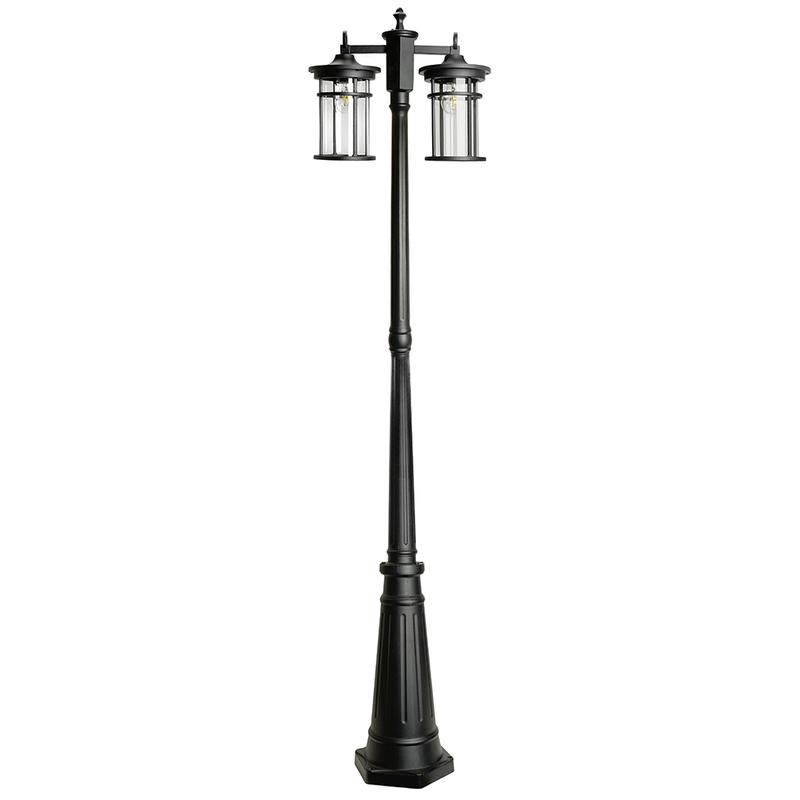 Светильник садово-парковый 2х60Вт 230В E27 IP44 черн. PL768 FERON 51822