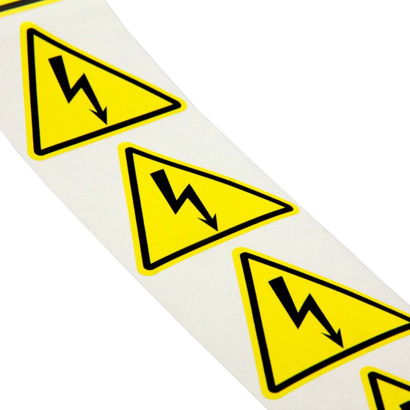 Знак "Молния" 100мм треугольник винил желт. (рул.) DKC SL-T100-HE