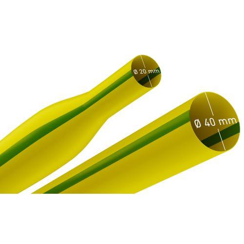 Трубка термоусадочная ТТУ нг-LS 40/20 1м желт./зел. (уп.10шт) Эра Б0067589