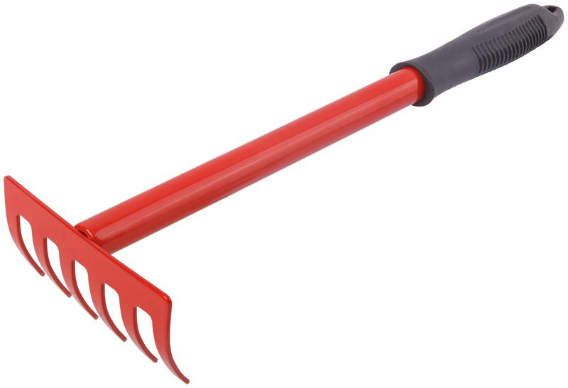 Грабли мини 6 зубьев с ручкой цельнометал. 76850