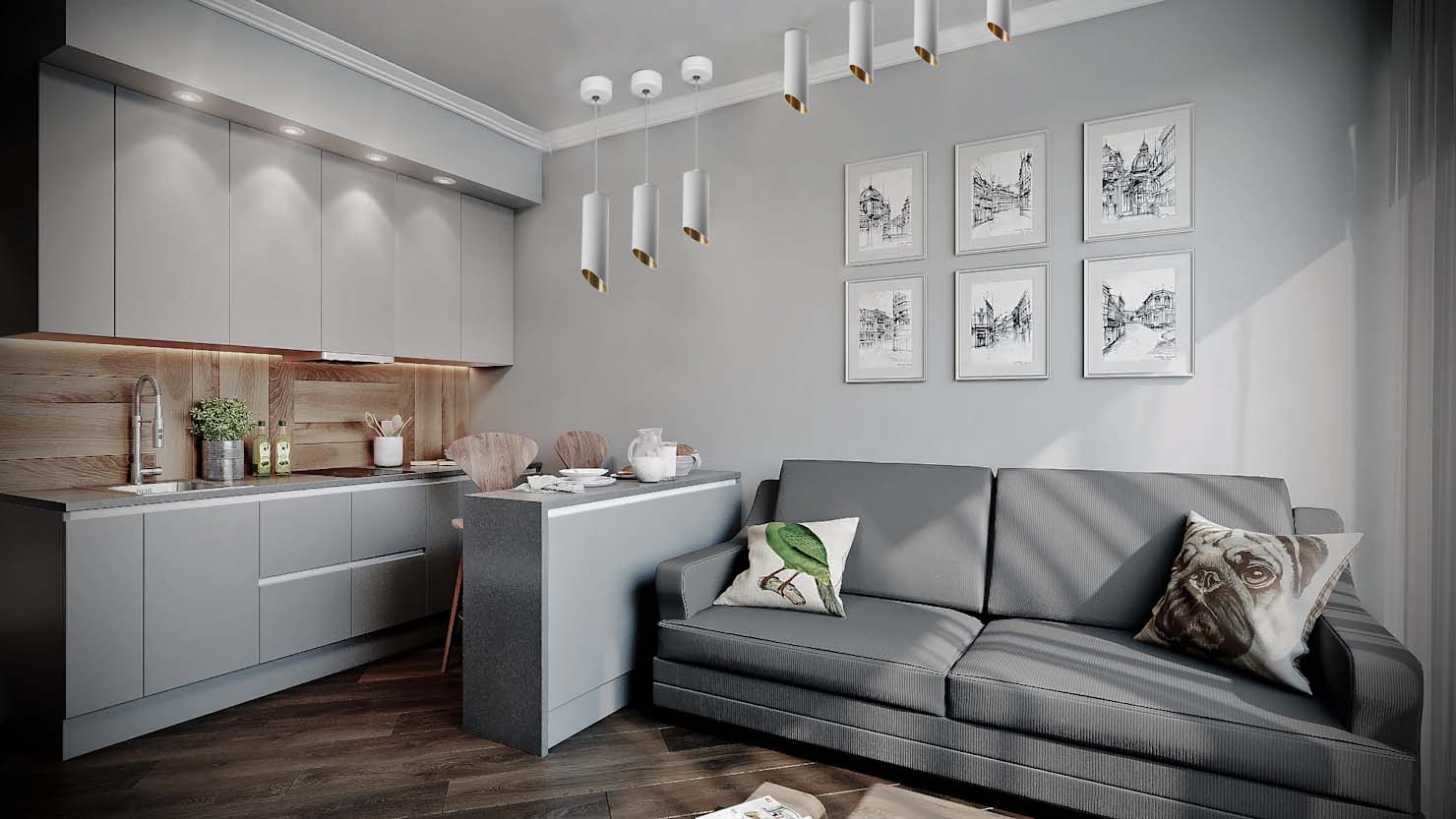 Светильник ДСО GU10 без лампы на подвесе белый золото