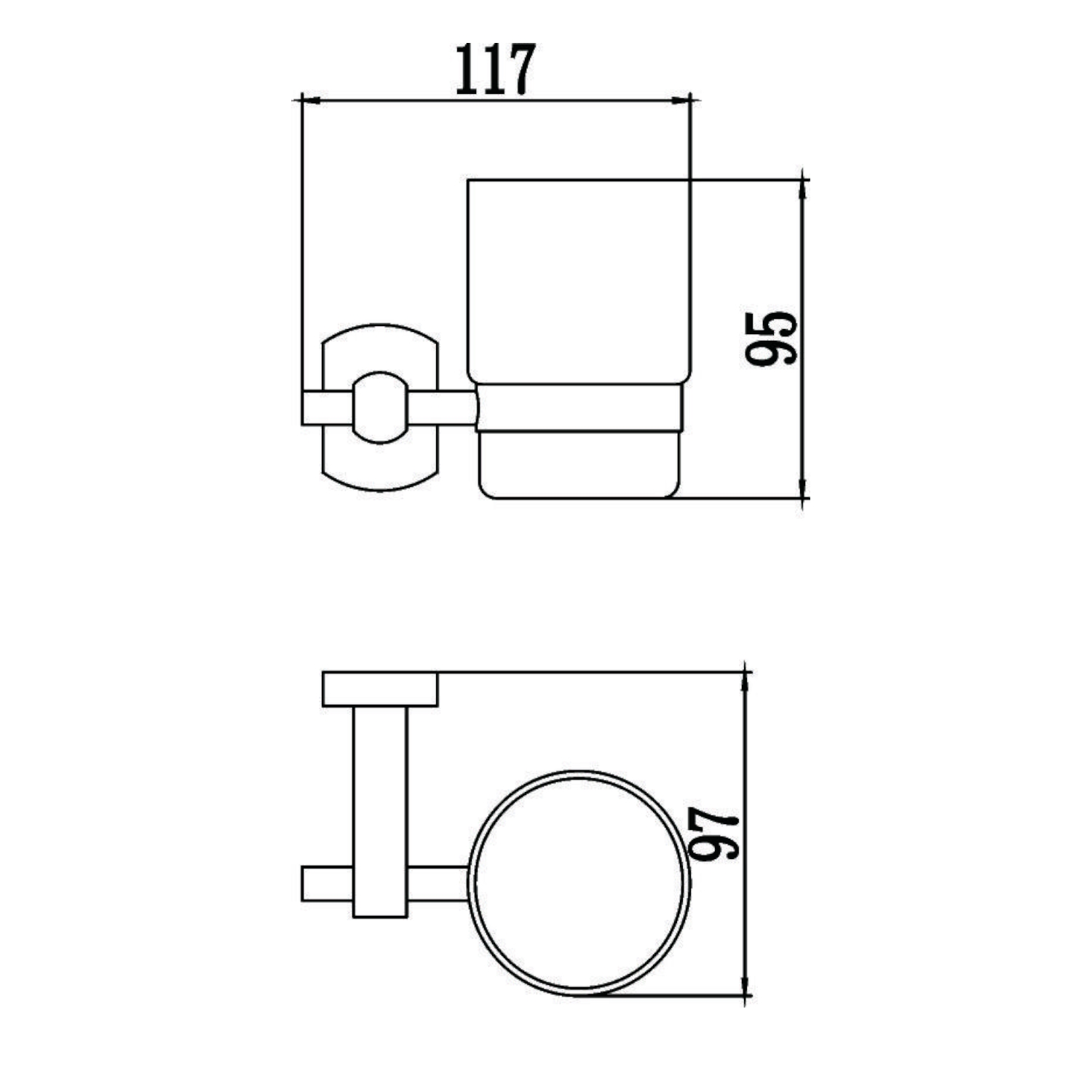 Стакан для ванной комнаты Savol S-009958, хром