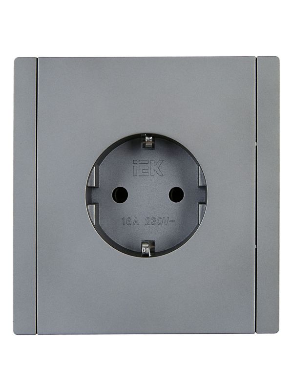 Розетка СП FORTE&PIANO FP516 16А с заземл. без защ. шторок винт. крепл. сталь IEK FP-R11-16-K46